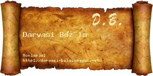 Darvasi Béla névjegykártya