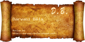 Darvasi Béla névjegykártya