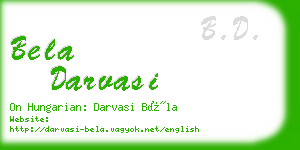 bela darvasi business card